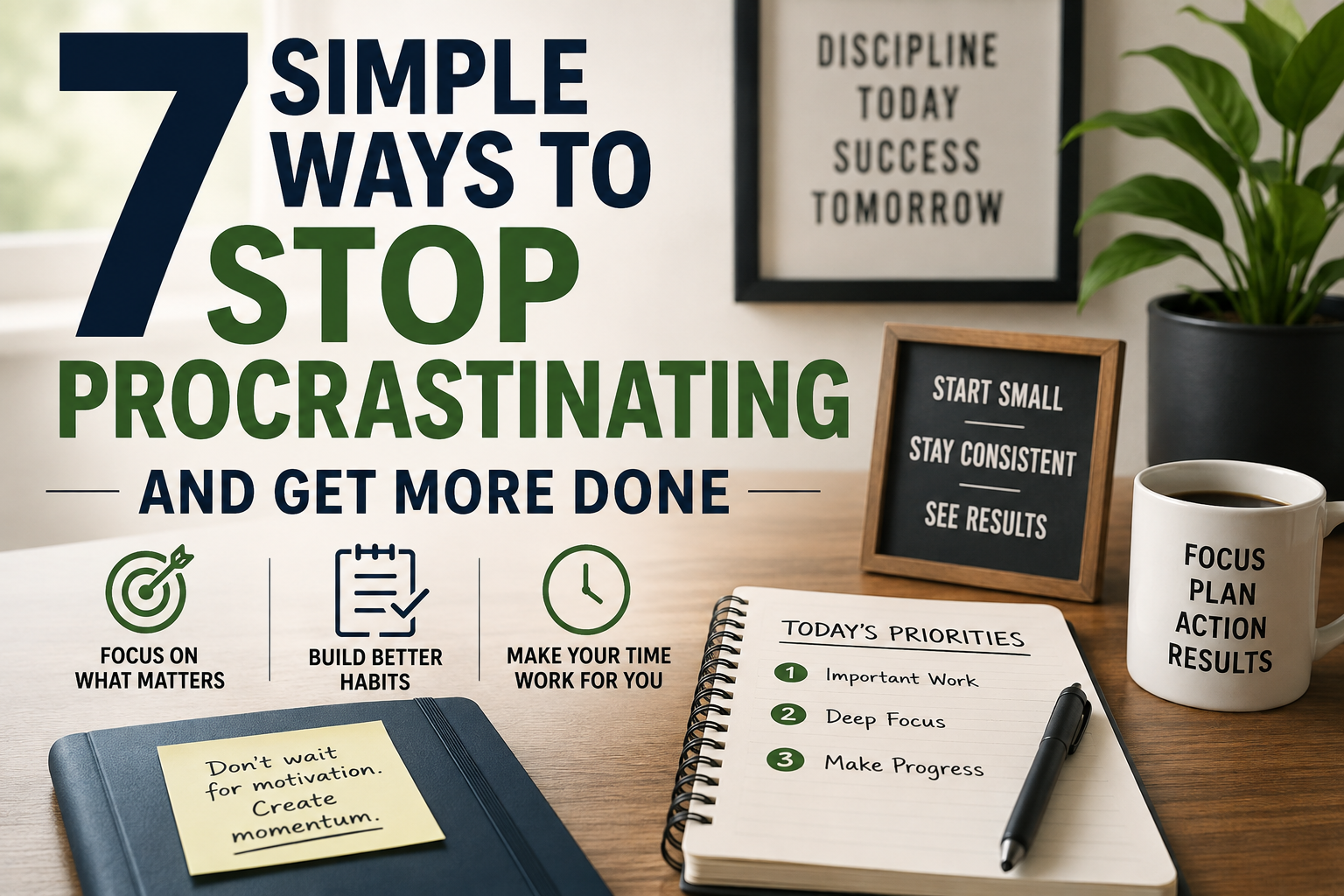 7 simple ways to stop procrastinating and get more done with better focus, habits, and time management