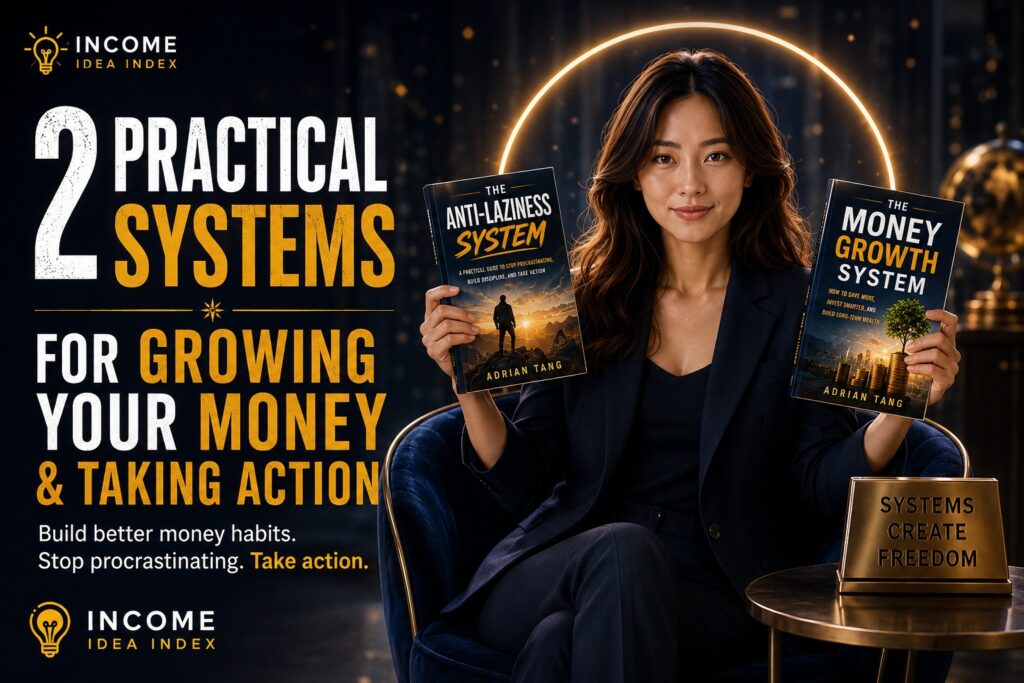 Money and productivity books by Adrian Tang